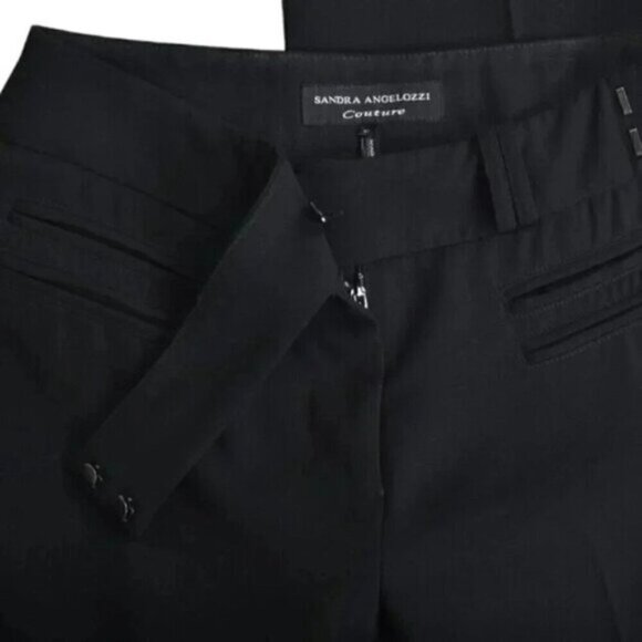 Sandra Angelozzi Couture Wide Leg Black Pants Lined Size 6 - Picture 6 of 10